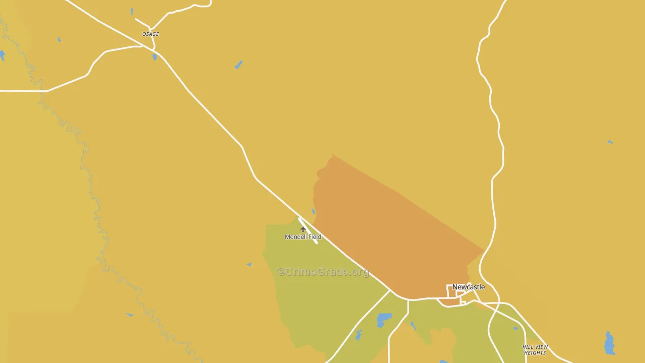 Weston County, WY Map of Burglary Rates