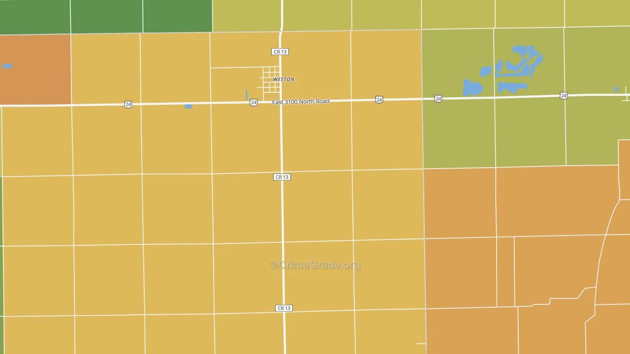 Weston, IL Map of Burglary Rates