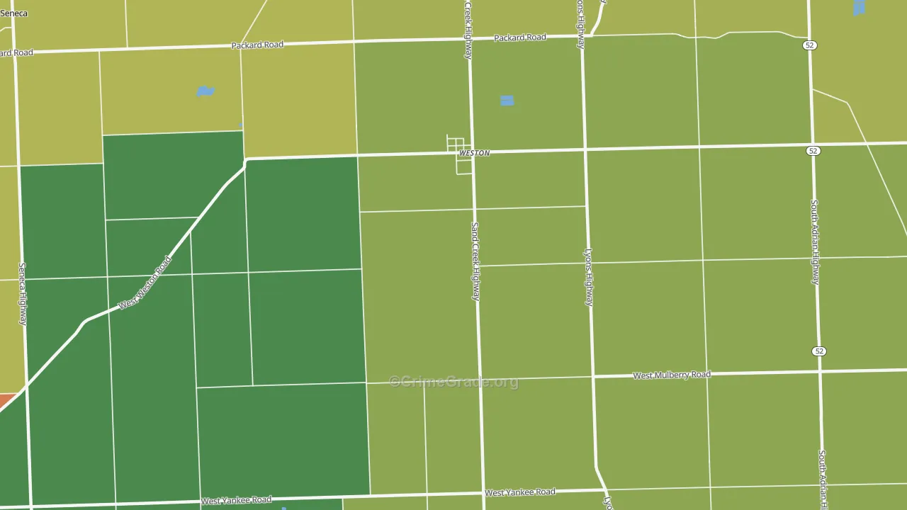 Weston, MI Map of Burglary Rates
