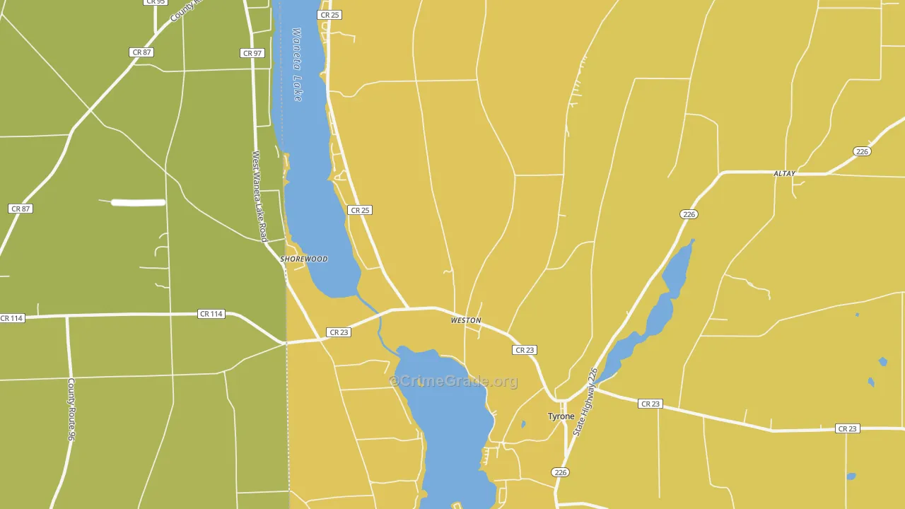 Weston, NY Map of Burglary Rates