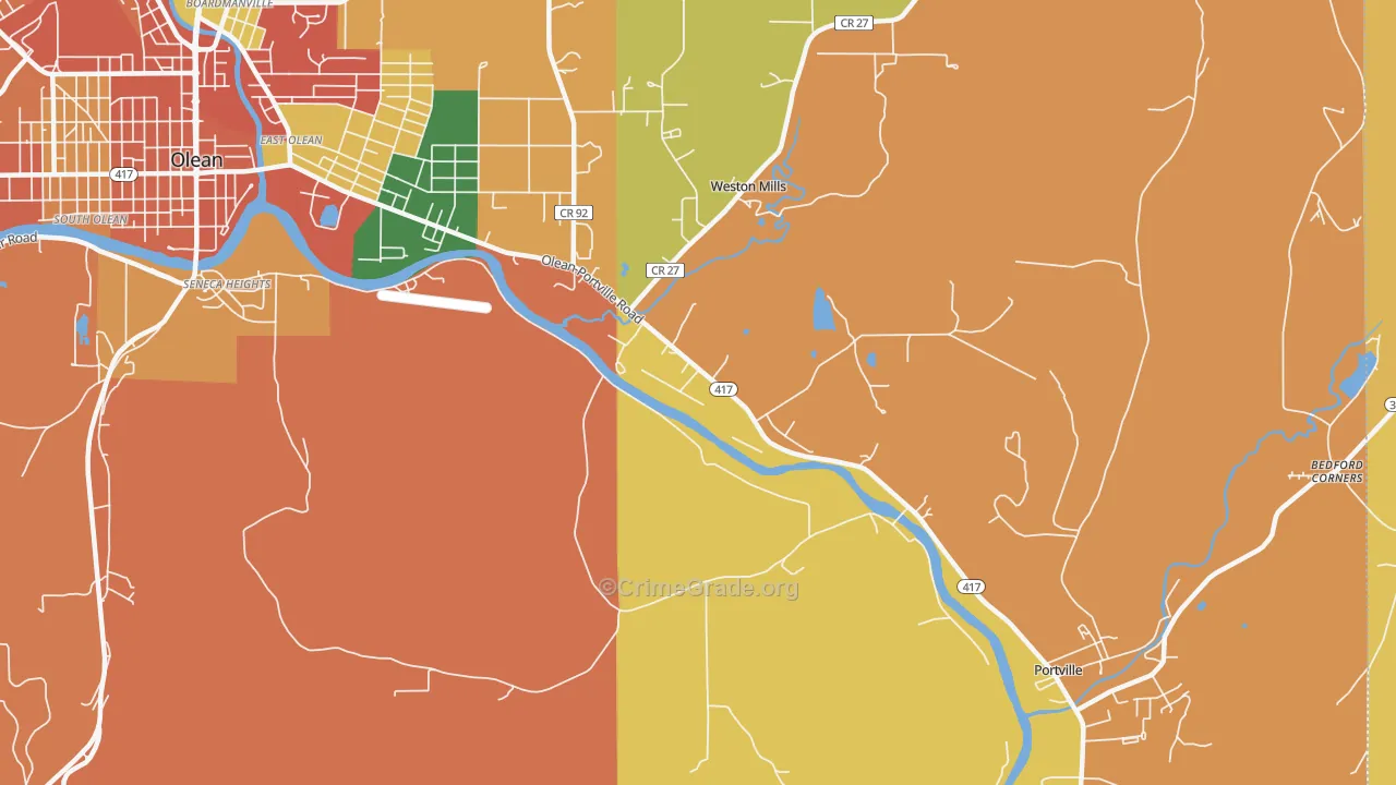 Westons Mills, NY Map of Burglary Rates