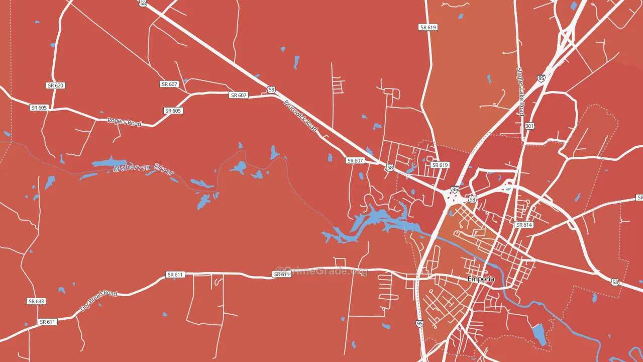 Westover Hills, VA Map of Burglary Rates