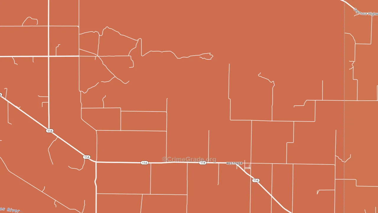 Westover, TX Map of Burglary Rates
