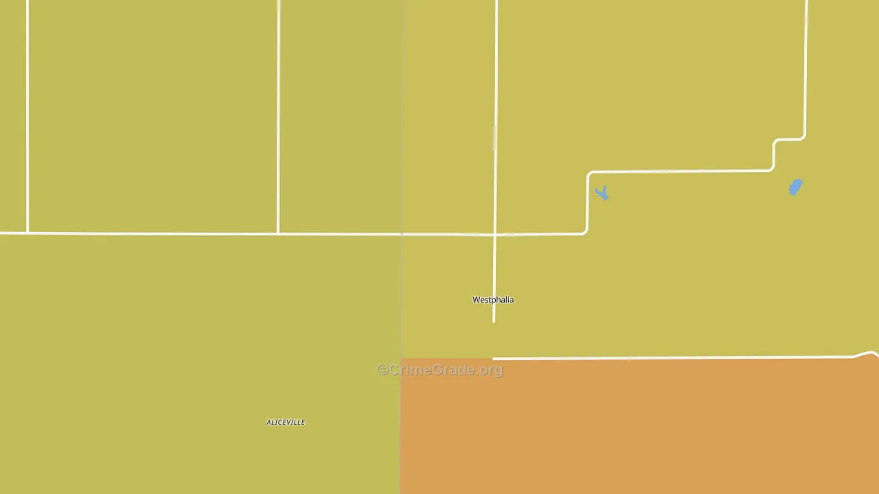 Westphalia, KS Map of Burglary Rates
