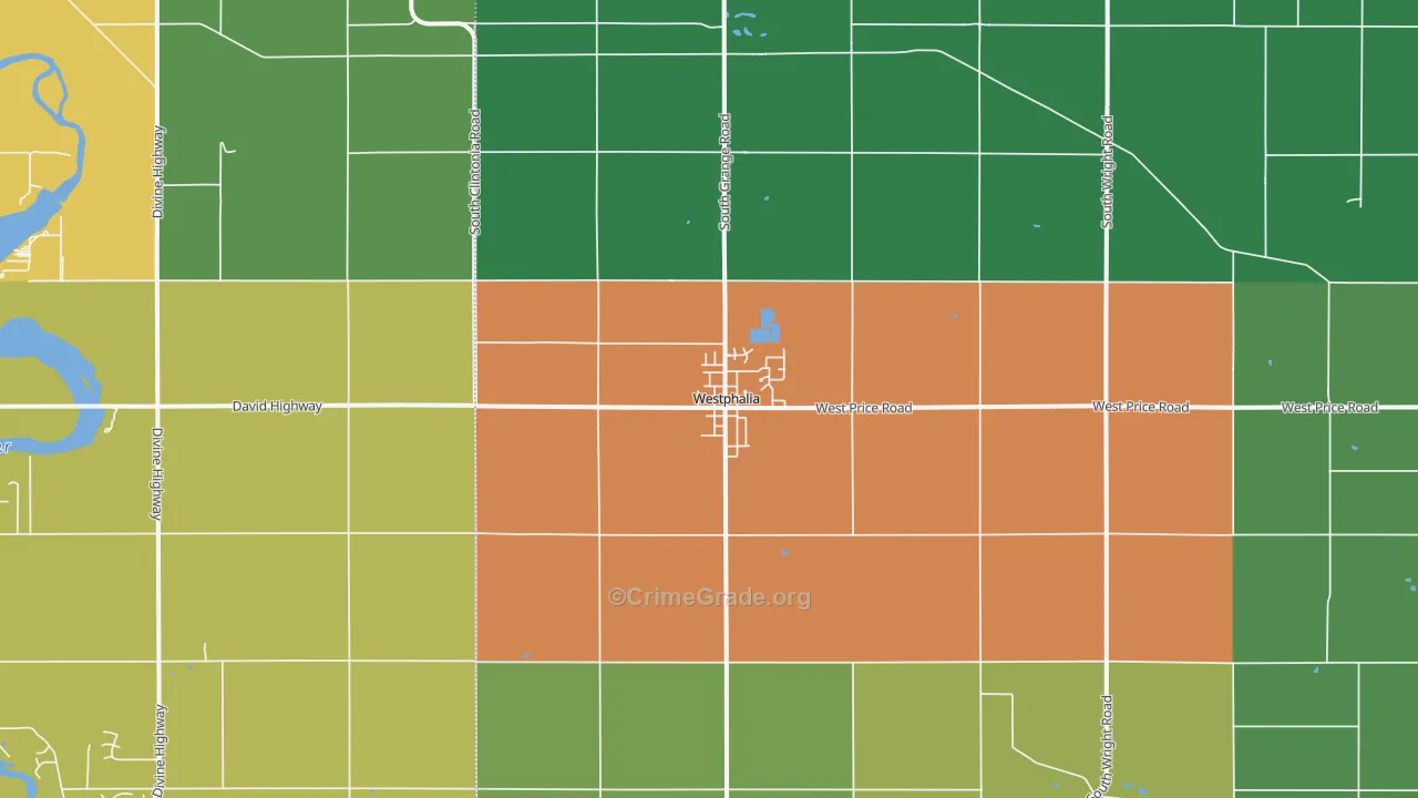 Westphalia, MI Map of Burglary Rates