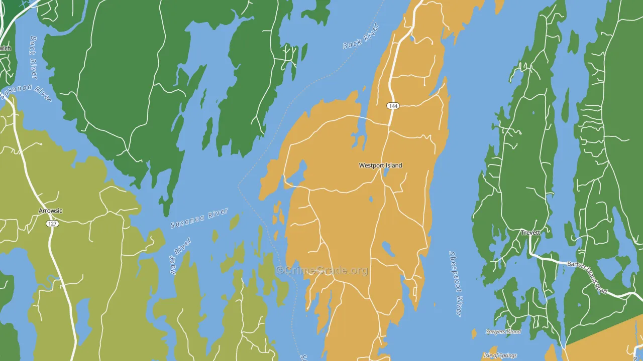 Westport, ME Map of Burglary Rates