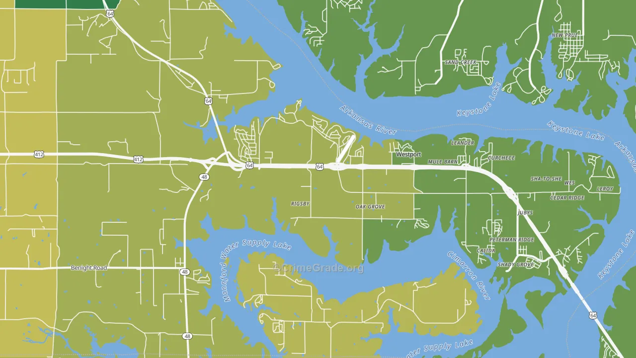 Westport, OK Map of Burglary Rates