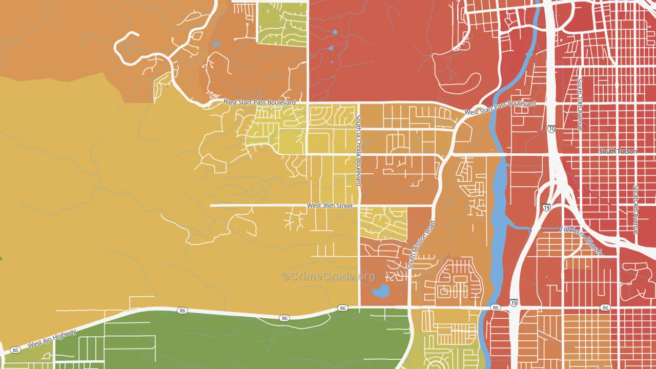 Westside Development, Tucson, AZ Map of Burglary Rates