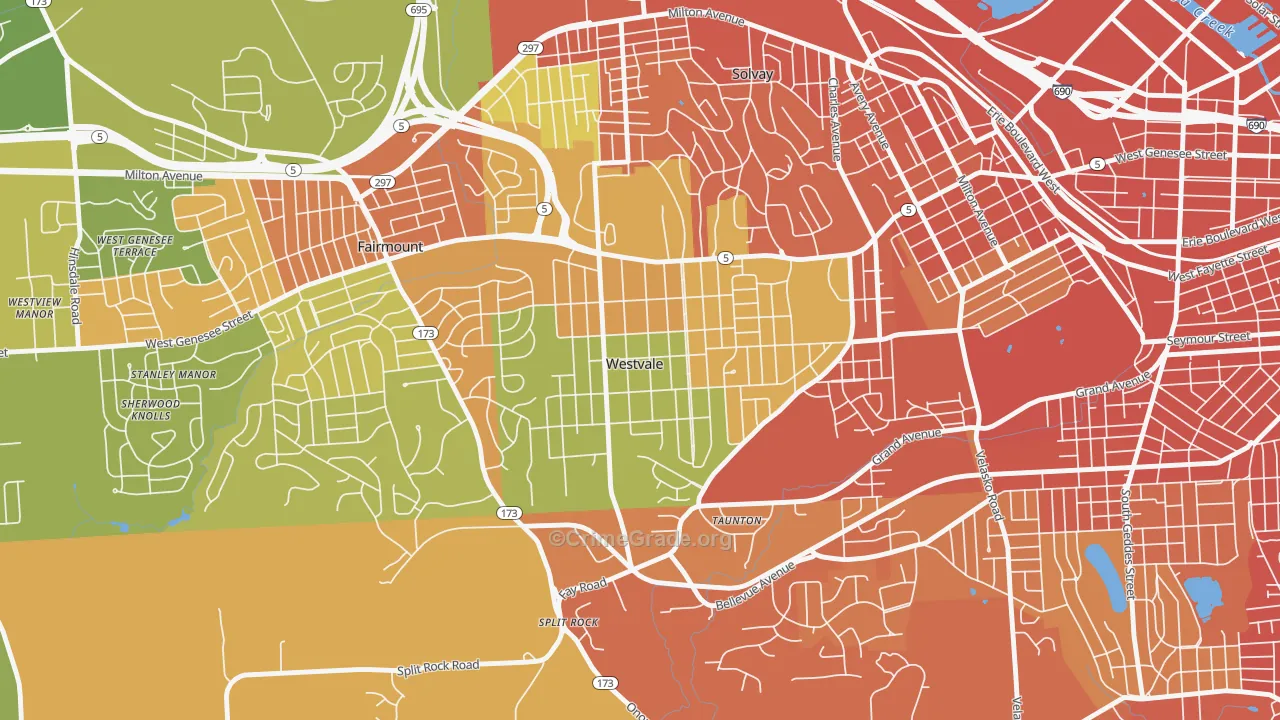 Westvale, NY Map of Burglary Rates