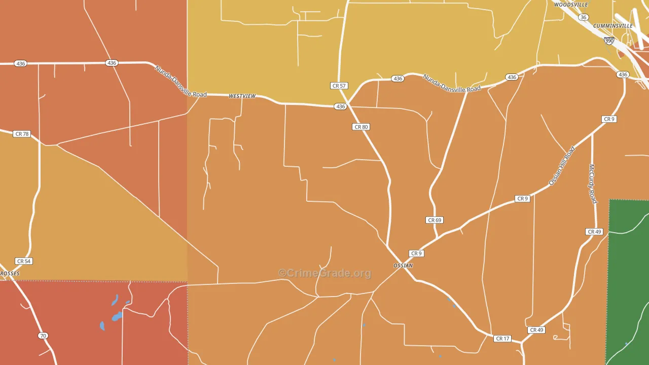 Westview, NY Map of Burglary Rates