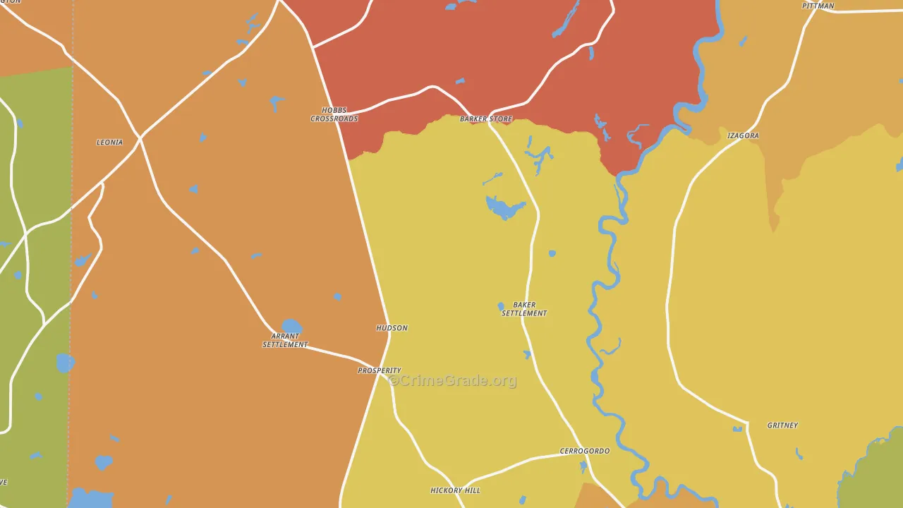 Westville, FL Map of Burglary Rates
