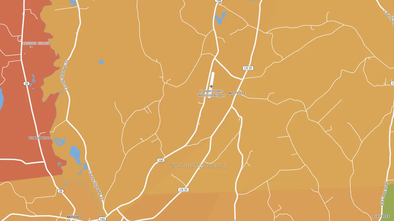 Westville, NY Map of Burglary Rates