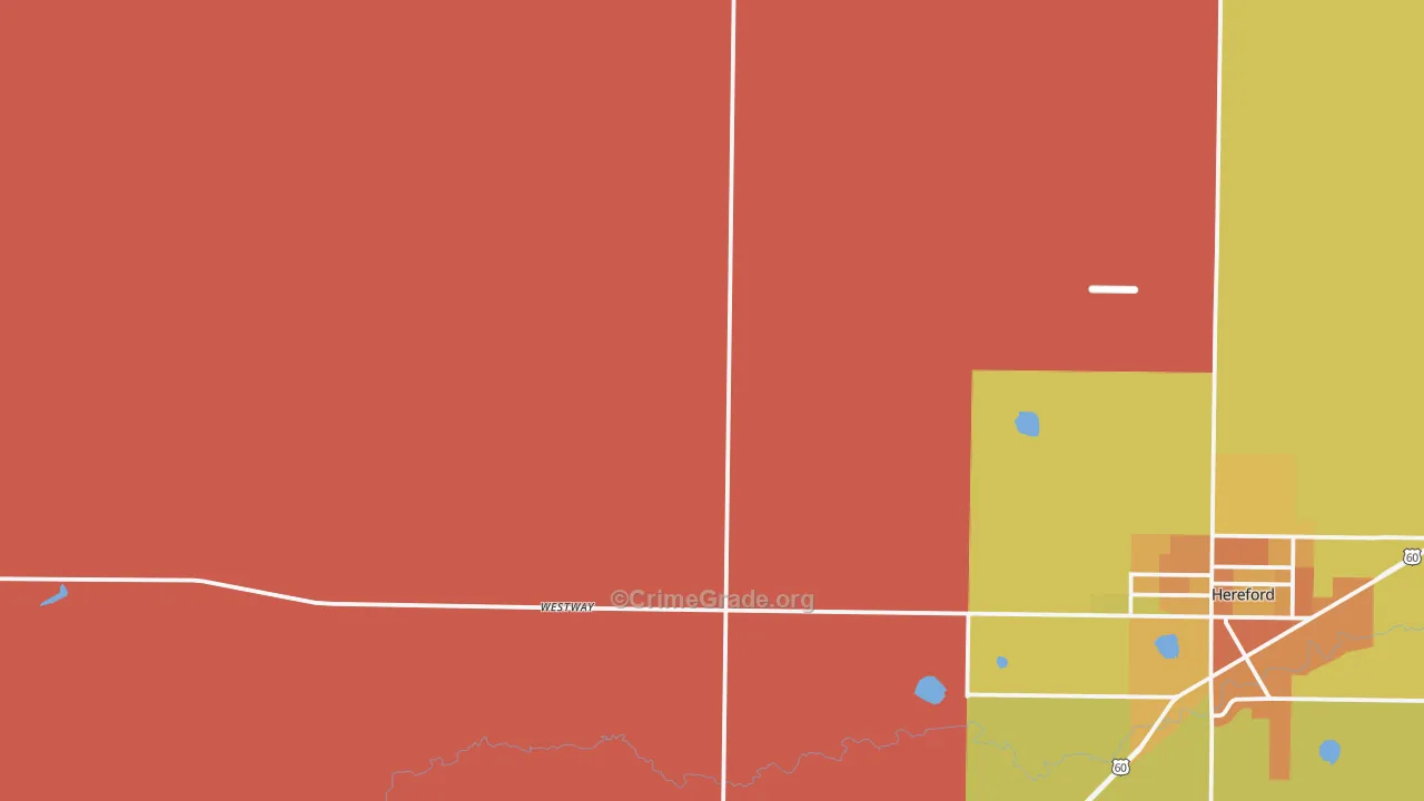 Westway, TX Map of Burglary Rates