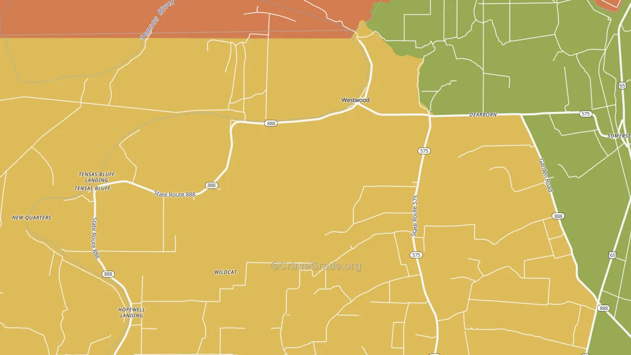 Westwood, LA Map of Burglary Rates