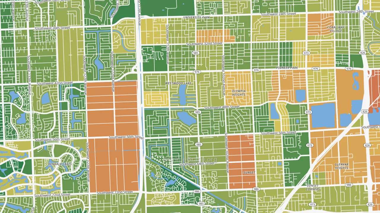 Westwood Lakes, FL Map of Burglary Rates