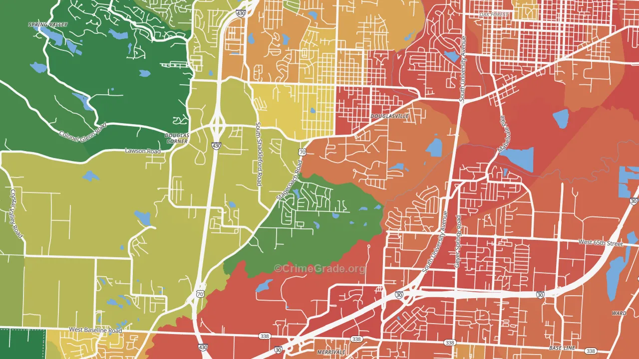 Westwood, Little Rock, AR Map of Burglary Rates