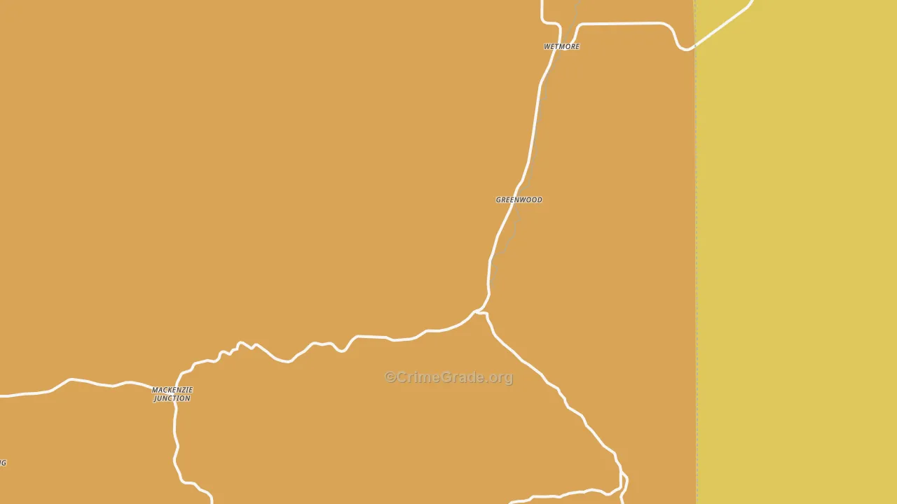 Wetmore, CO Map of Burglary Rates