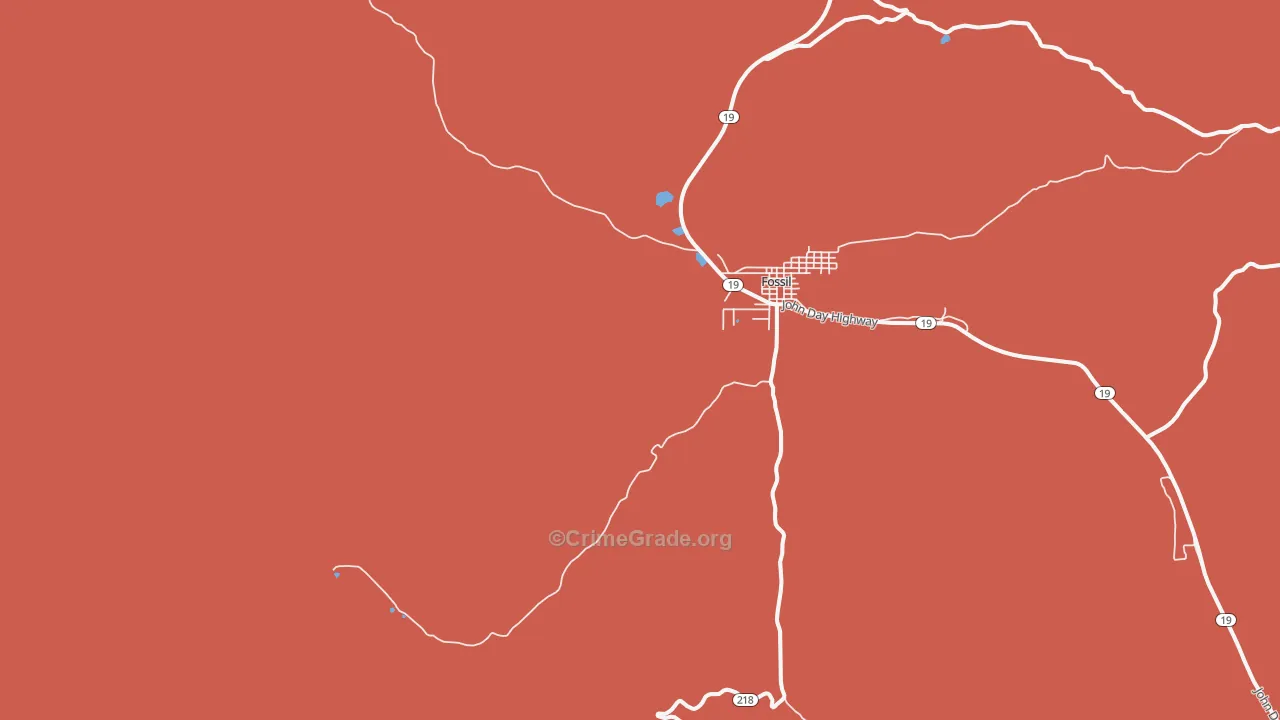 Wetmore, OR Map of Burglary Rates