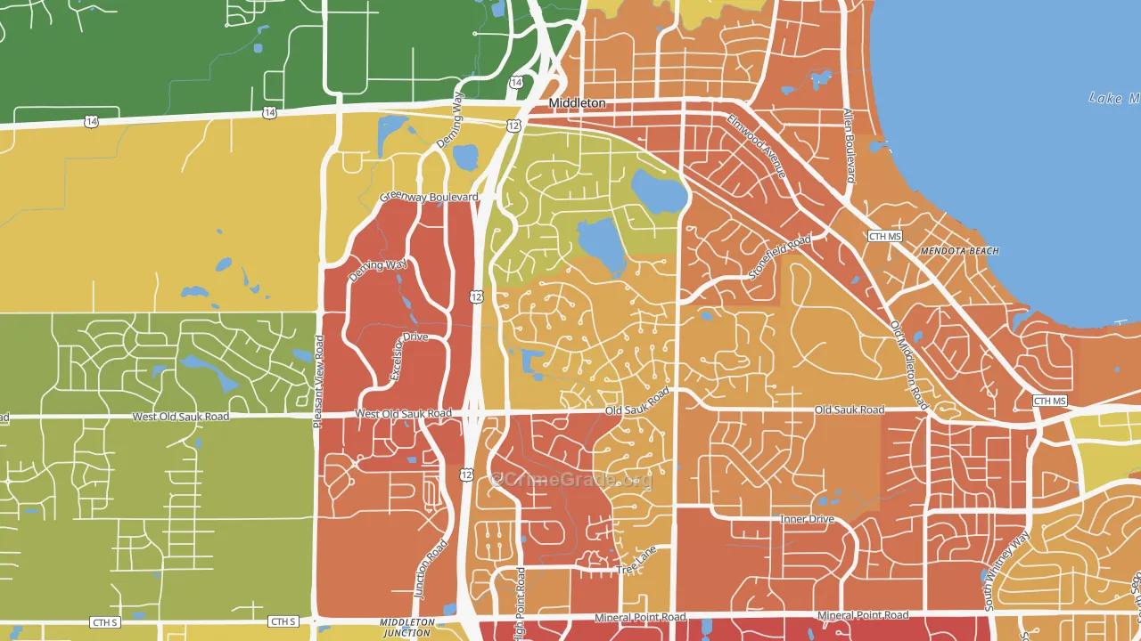 Wexford, Madison, WI Map of Burglary Rates