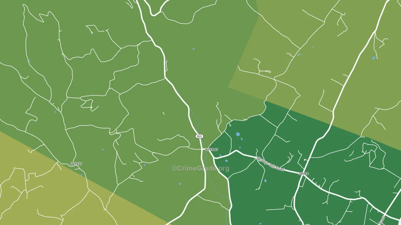 Weyant, PA Map of Burglary Rates