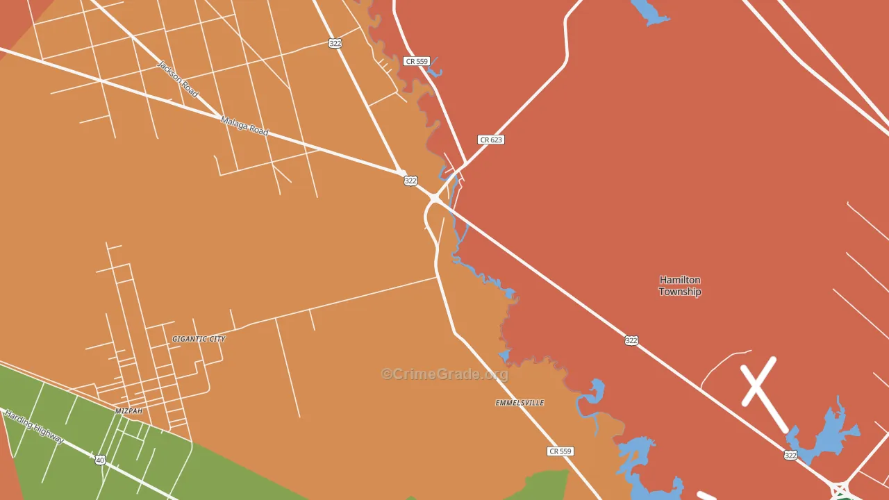 Weymouth, NJ Map of Burglary Rates