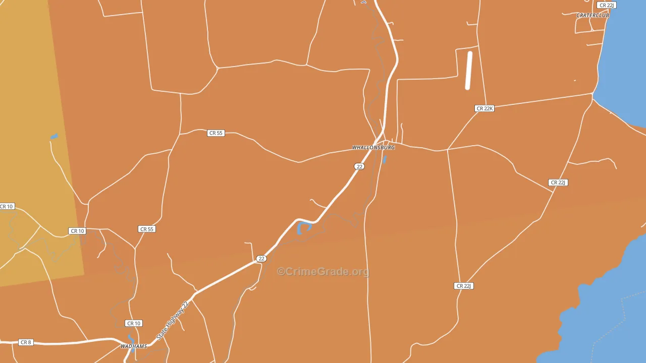 Whallonsburg, NY Map of Burglary Rates