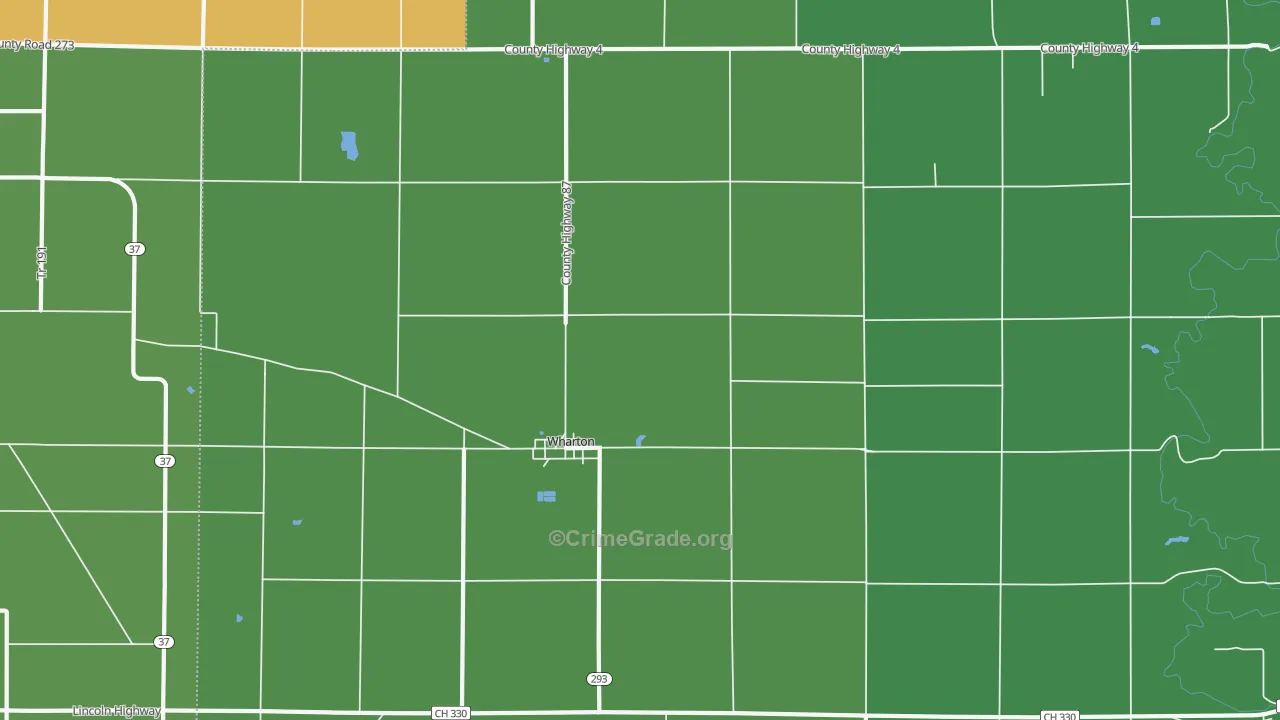 Wharton, OH Map of Burglary Rates