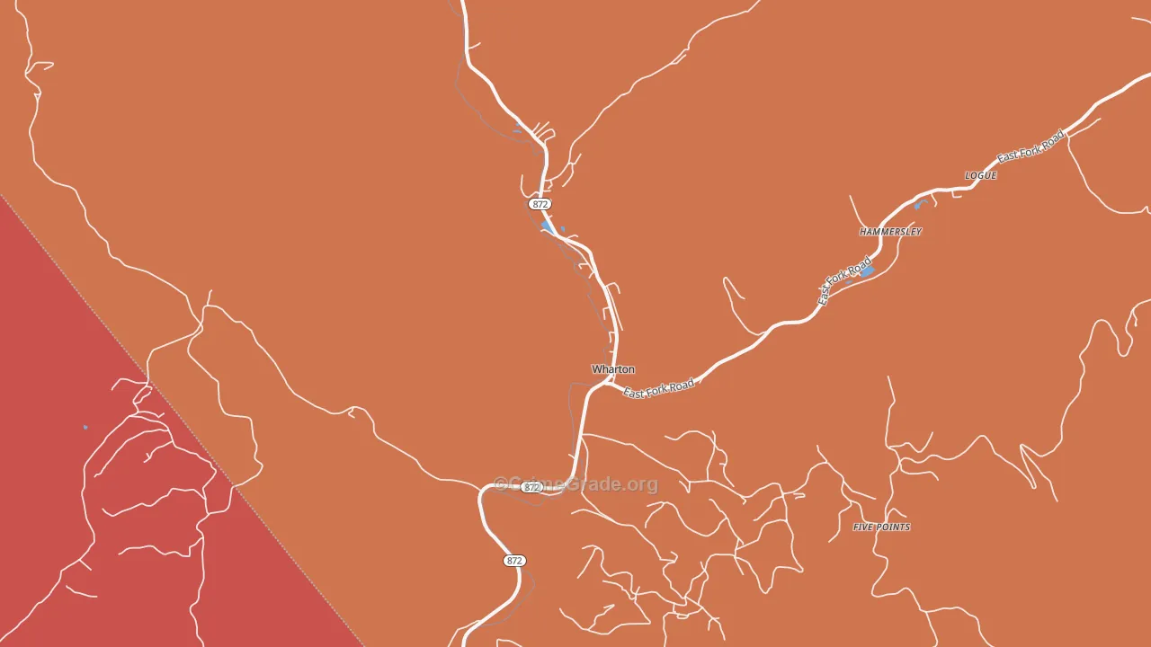 Wharton, PA Map of Burglary Rates