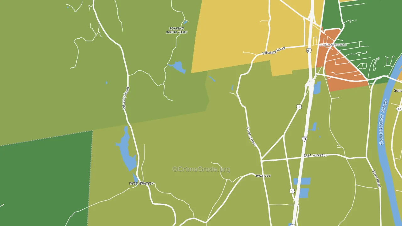 Whately, MA Map of Burglary Rates