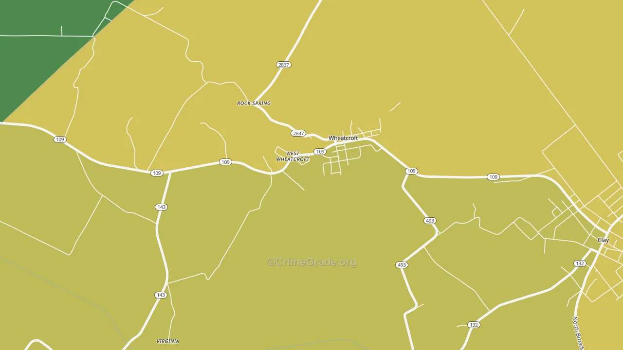 Wheatcroft, KY Map of Burglary Rates