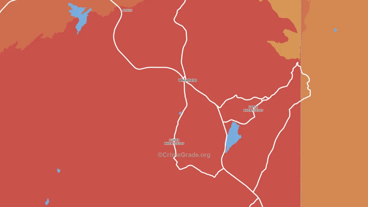 Wheatfields, AZ Map of Burglary Rates