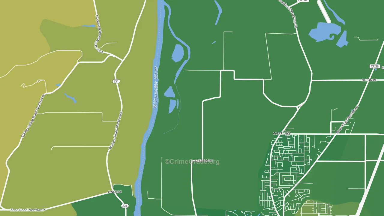 Wheatland, OR Map of Burglary Rates