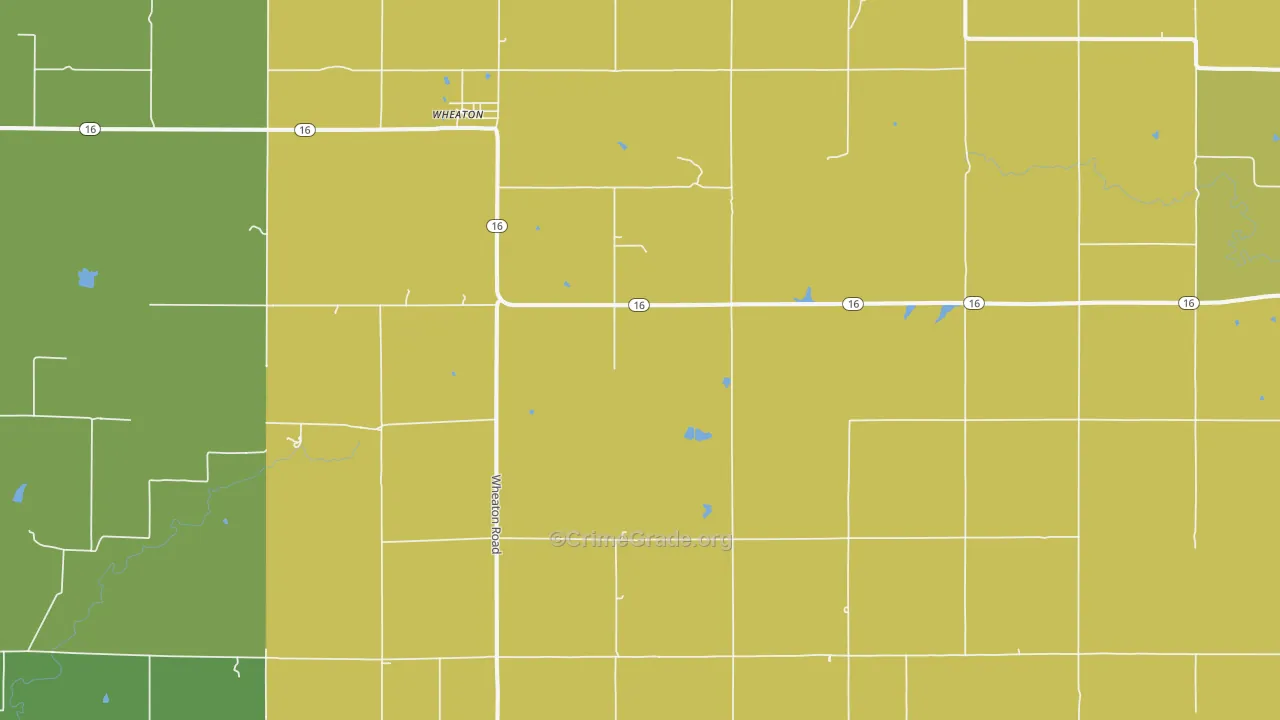 Wheaton, KS Map of Burglary Rates