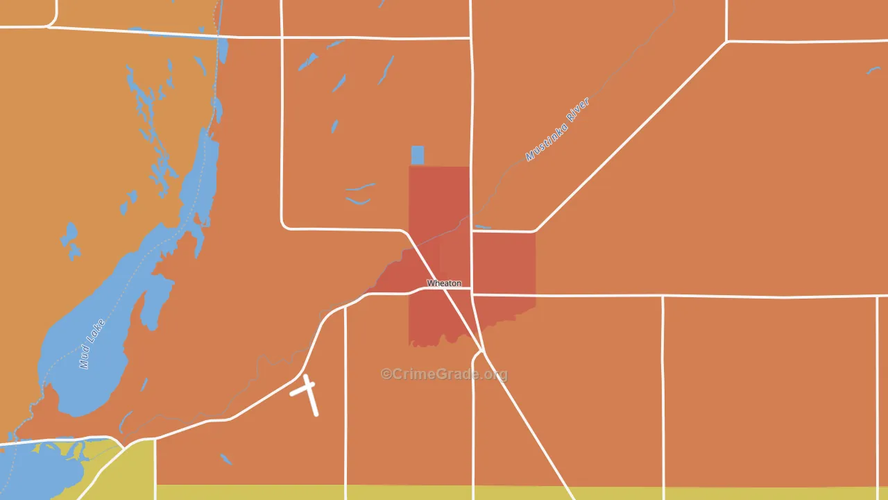 Wheaton, MN Map of Burglary Rates