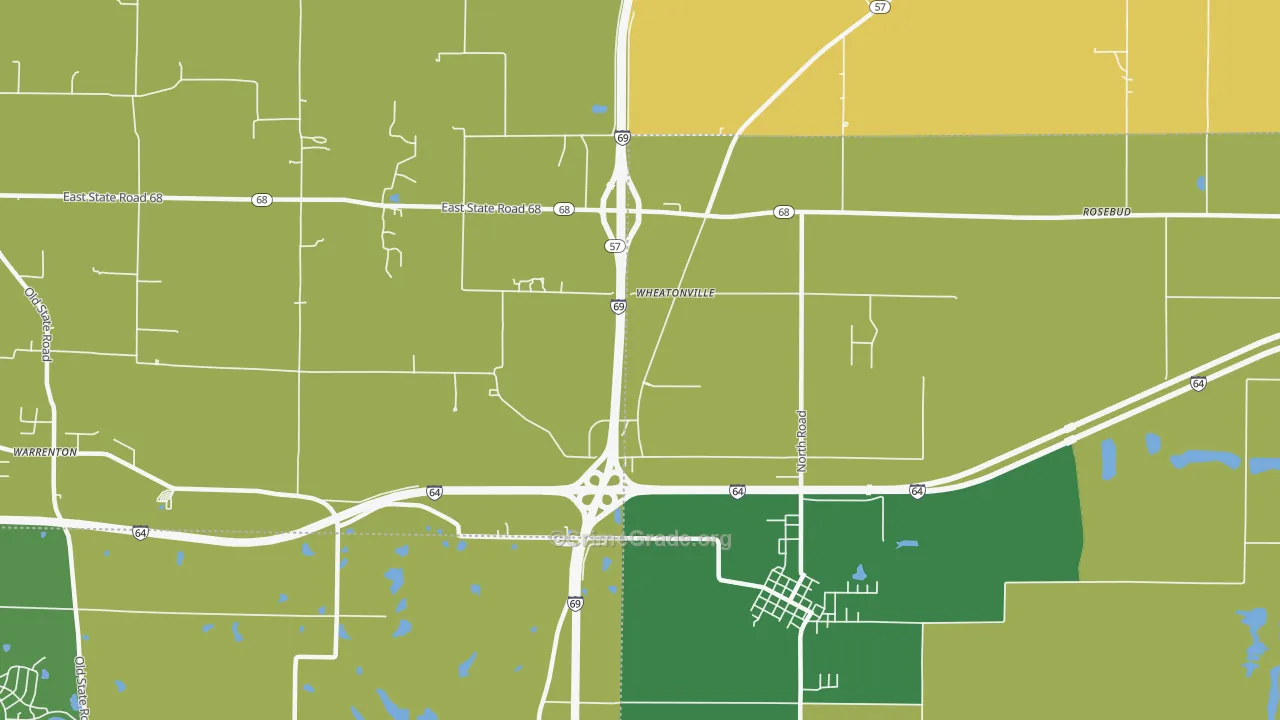 Wheatonville, IN Map of Burglary Rates
