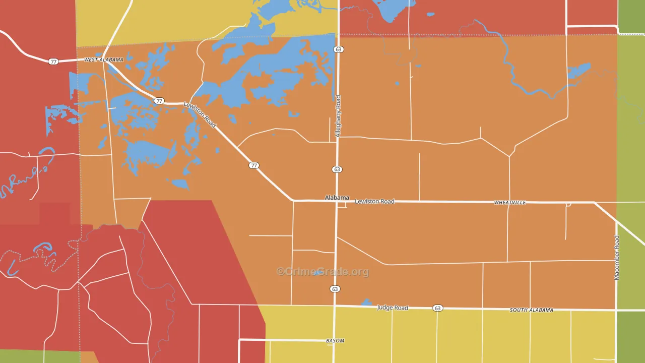 Wheatville, NY Map of Burglary Rates