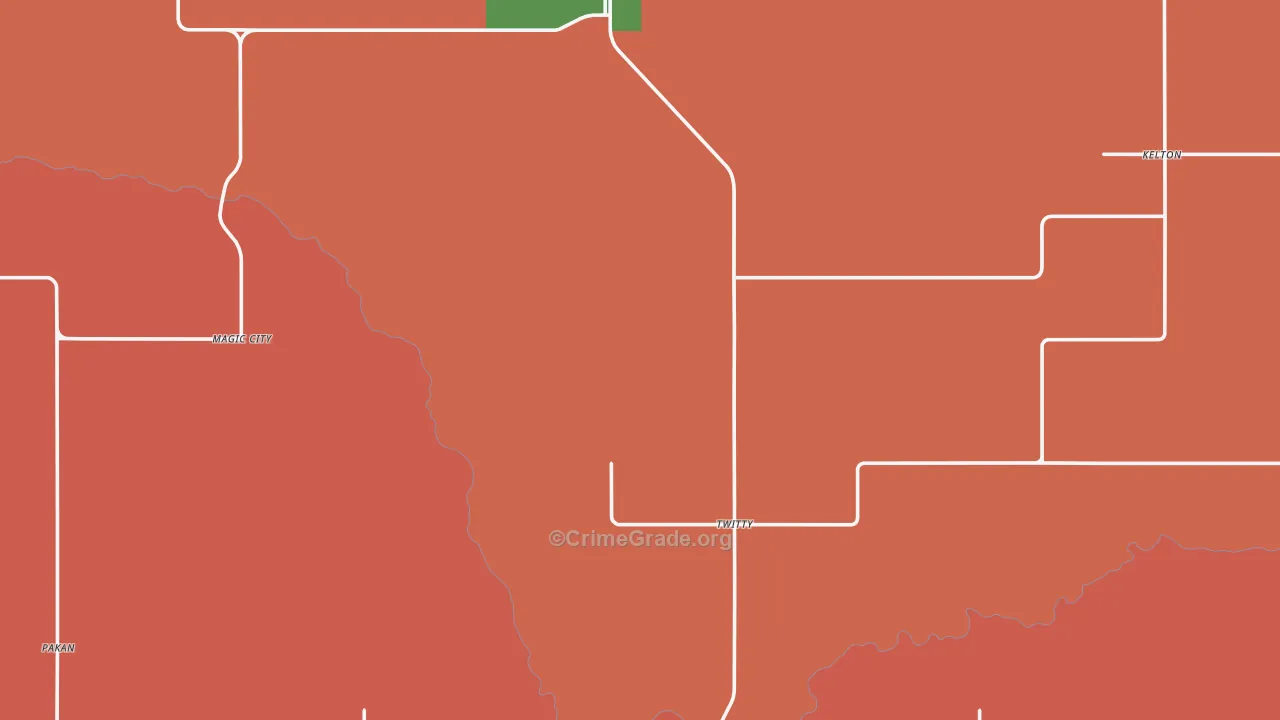 Wheeler County, TX Map of Burglary Rates