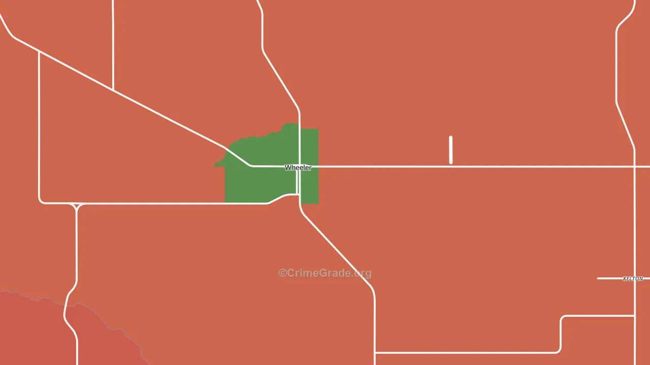Wheeler, TX Map of Burglary Rates
