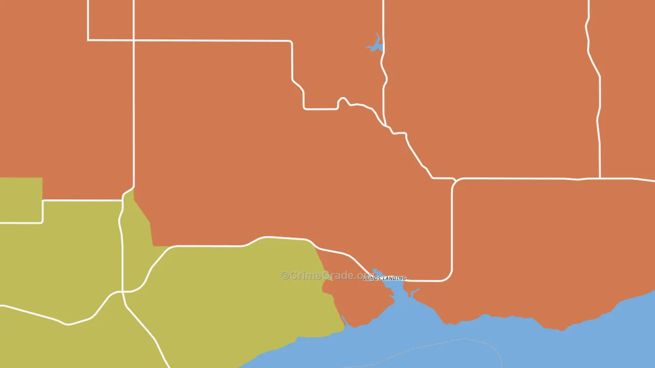Wheelock, ND Map of Burglary Rates