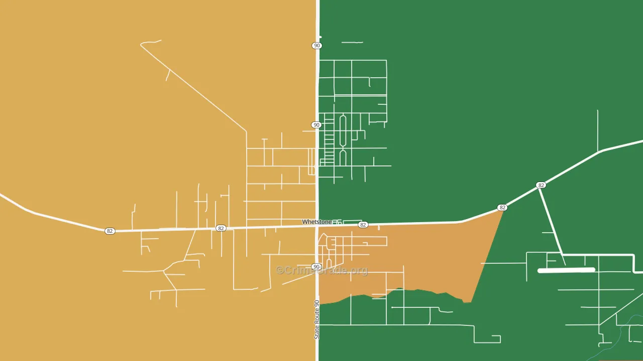 Whetstone, AZ Map of Burglary Rates