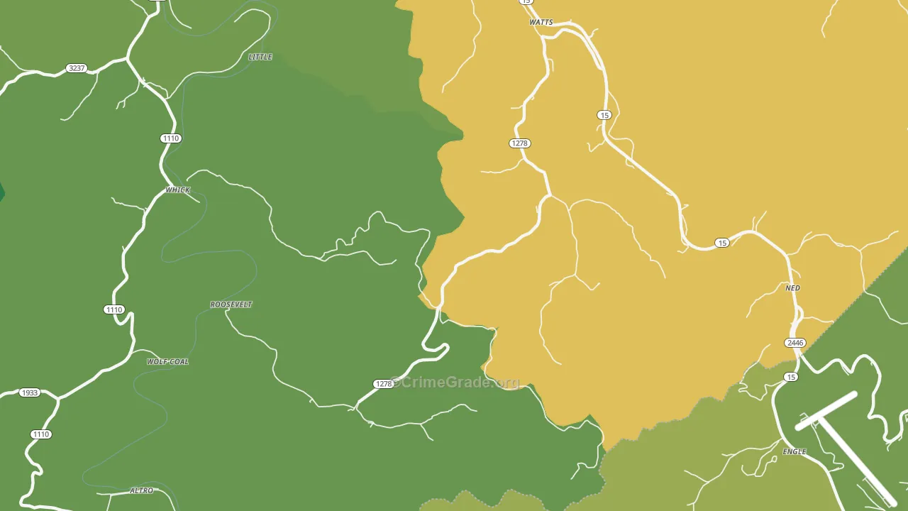 Whick, KY Map of Burglary Rates