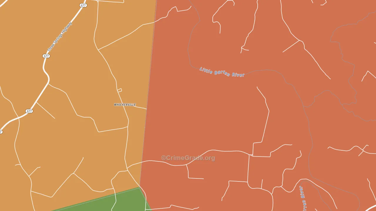 Whickerville, KY Map of Burglary Rates