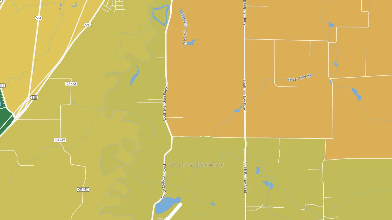 Whiskey Hill, OR Map of Burglary Rates