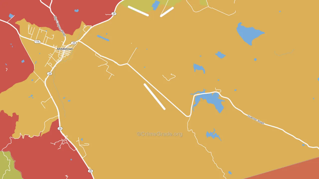 Whispering Pines, CA Map of Burglary Rates