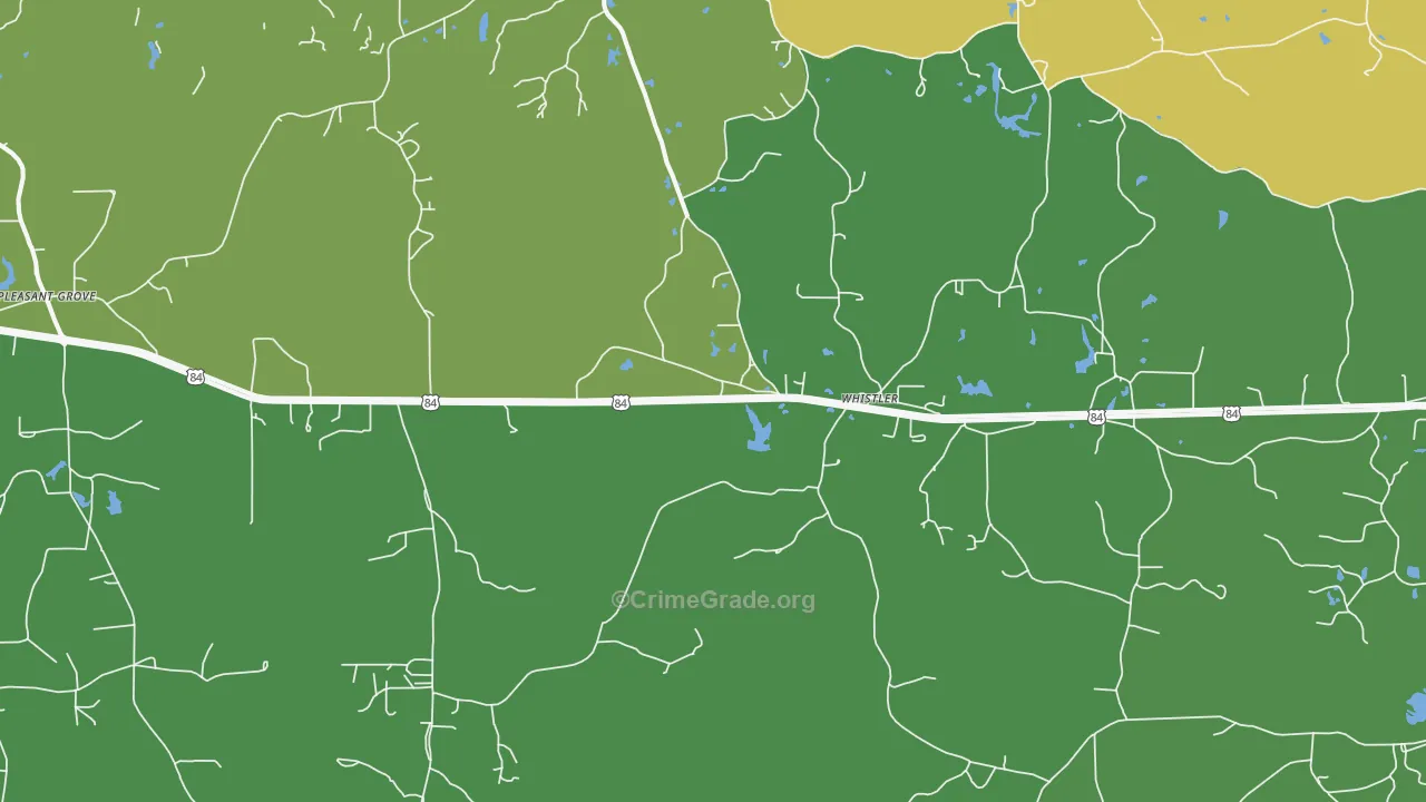 Whistler, MS Map of Burglary Rates