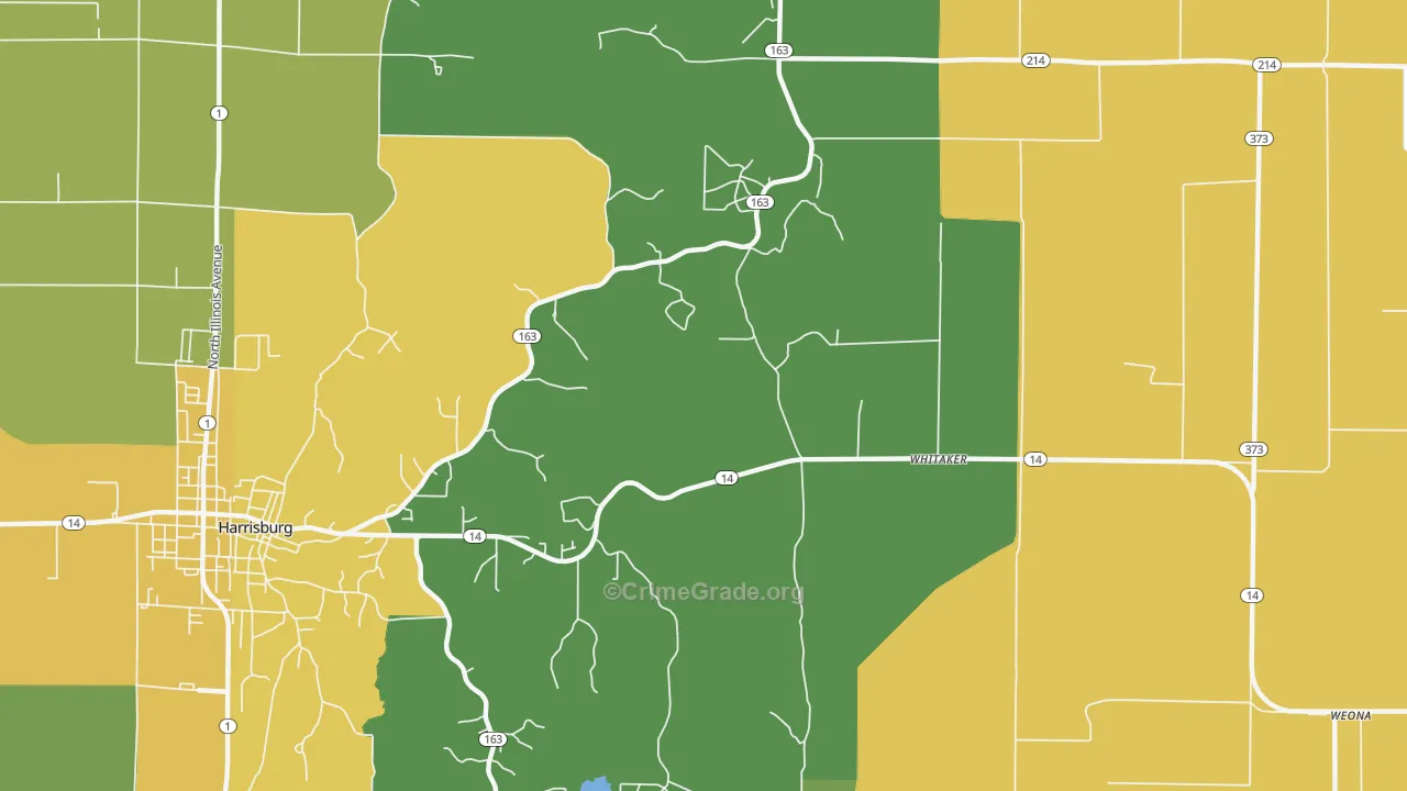 Whitaker, AR Map of Burglary Rates