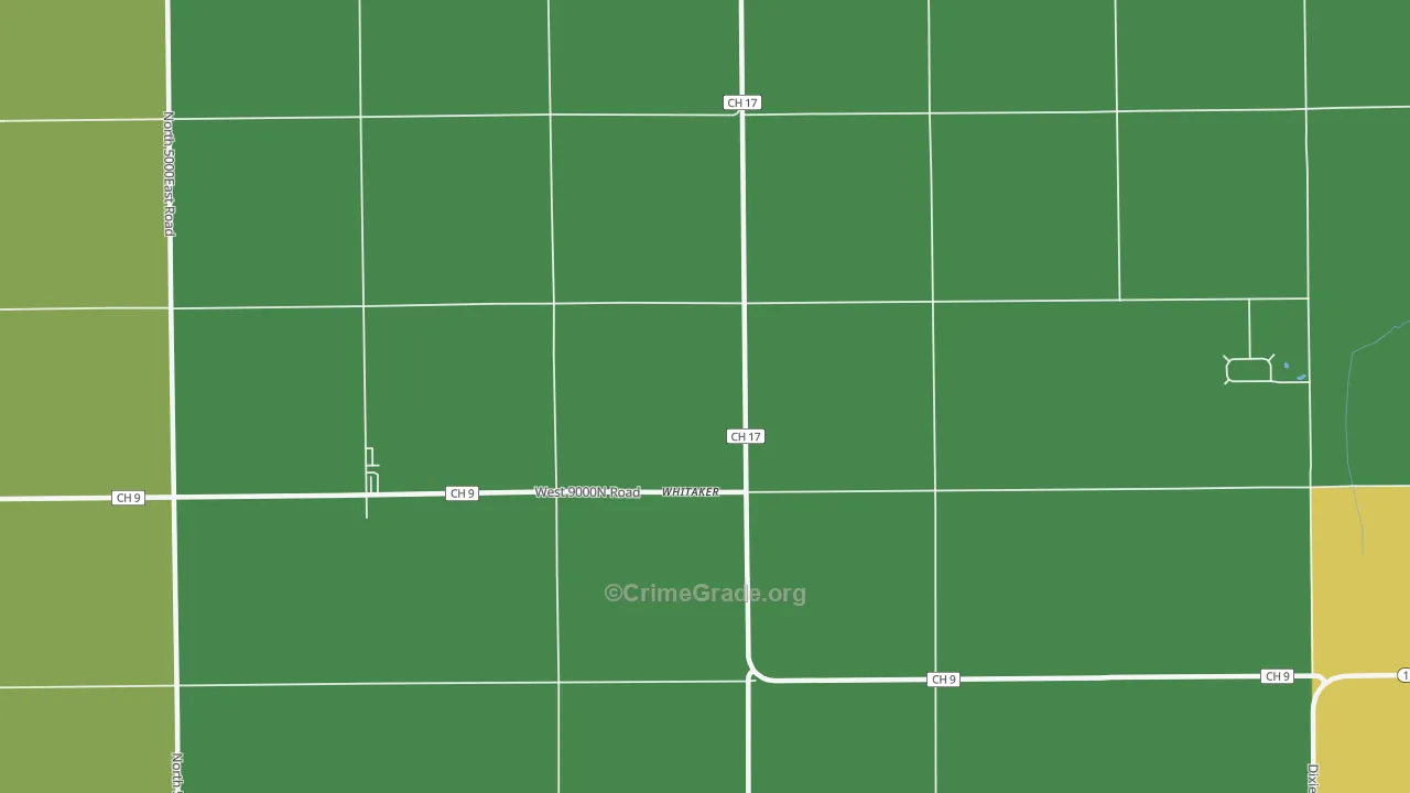 Whitaker, IL Map of Burglary Rates
