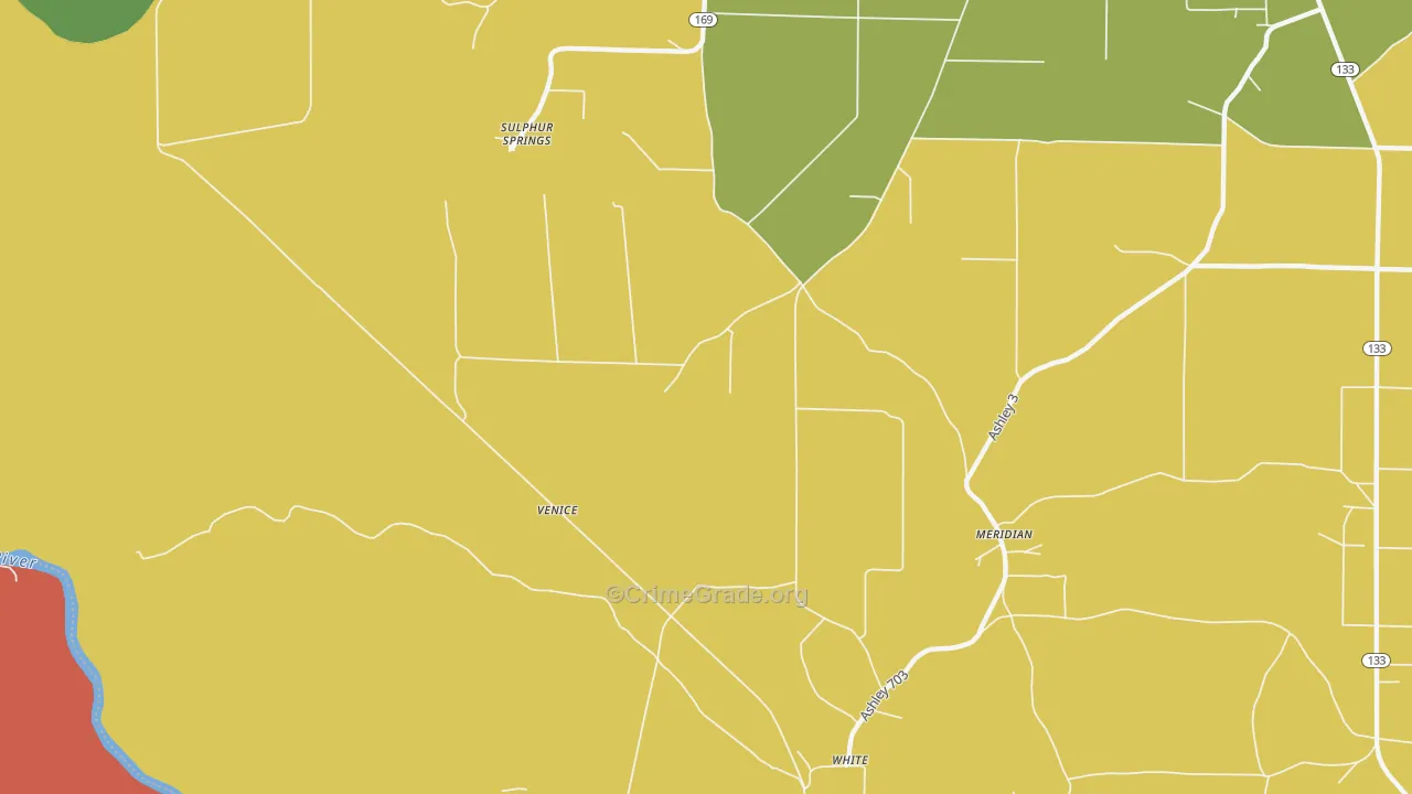 White, AR Map of Burglary Rates
