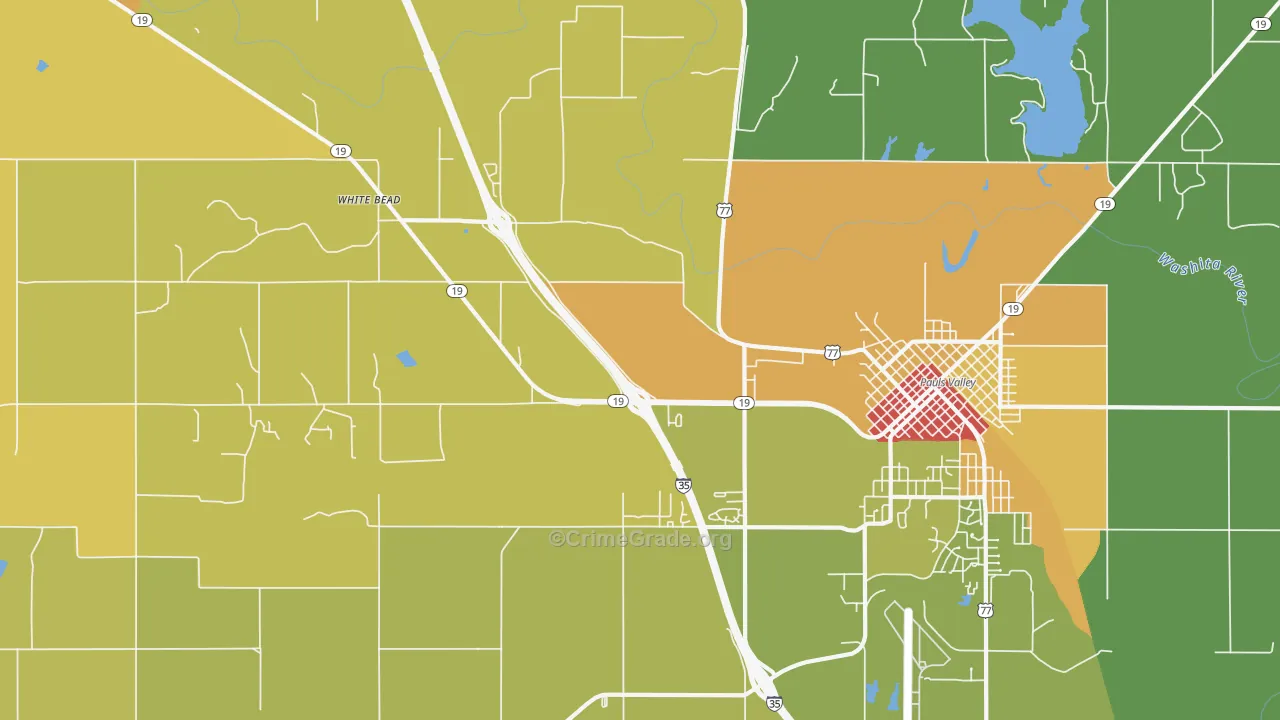 White Bead, OK Map of Burglary Rates