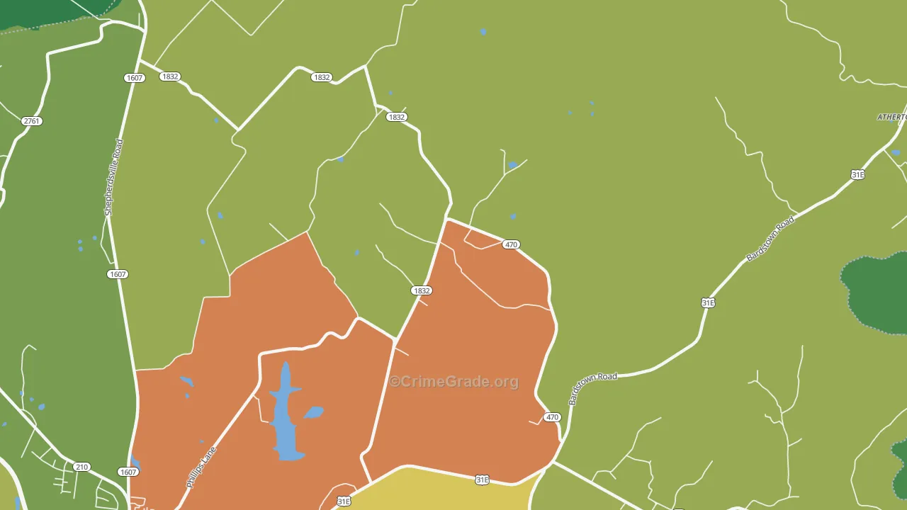 White City, KY Map of Burglary Rates